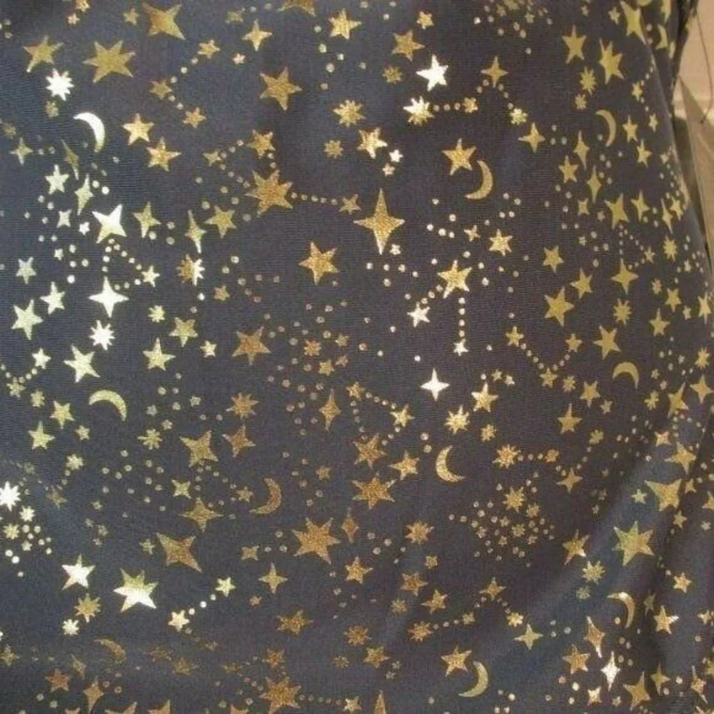 Art Class Girls swim suit Zephyr Blue with gold metallic Moon Stars Bathing